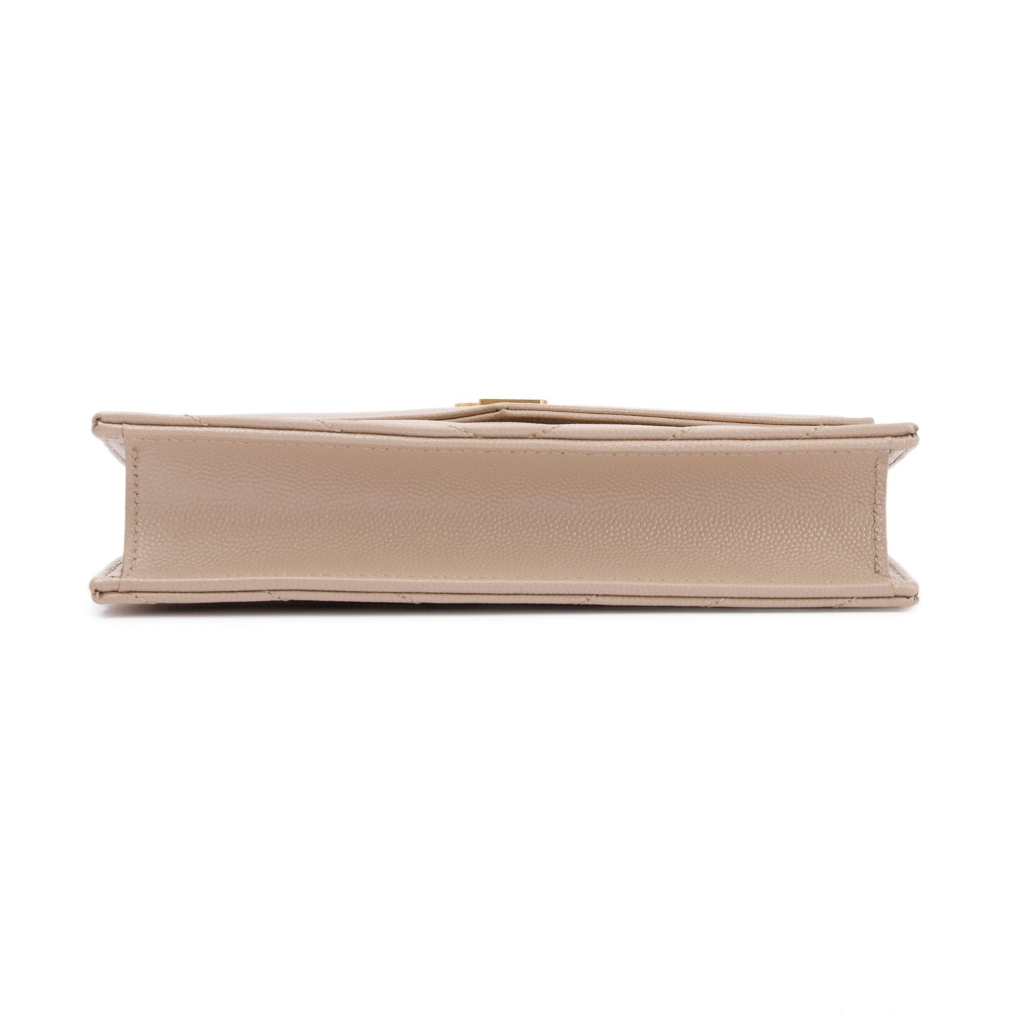 Saint Laurent 2022 Beige Cassandre Matelasse Envelope Chain Wallet