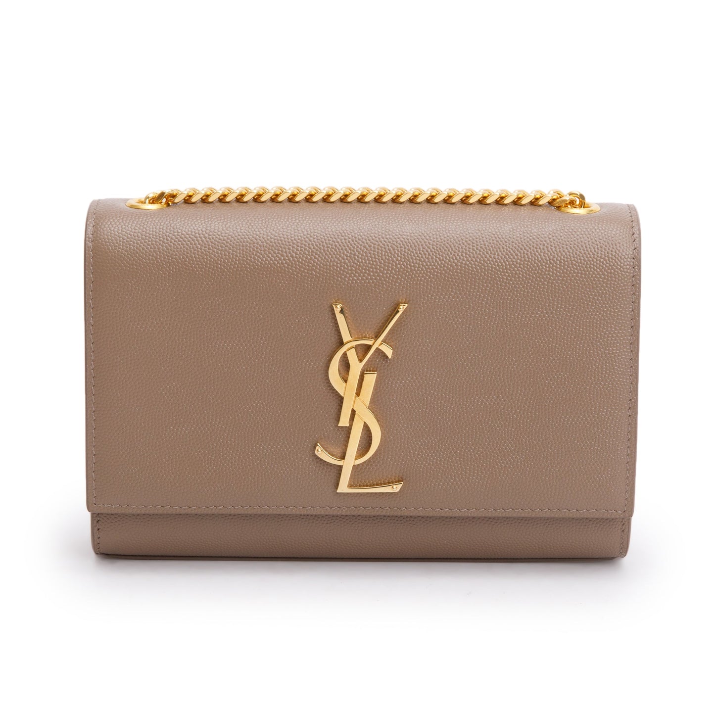 Saint Laurent 2022 Beige Grain De Poudre Leather Small Monogram Kate Bag