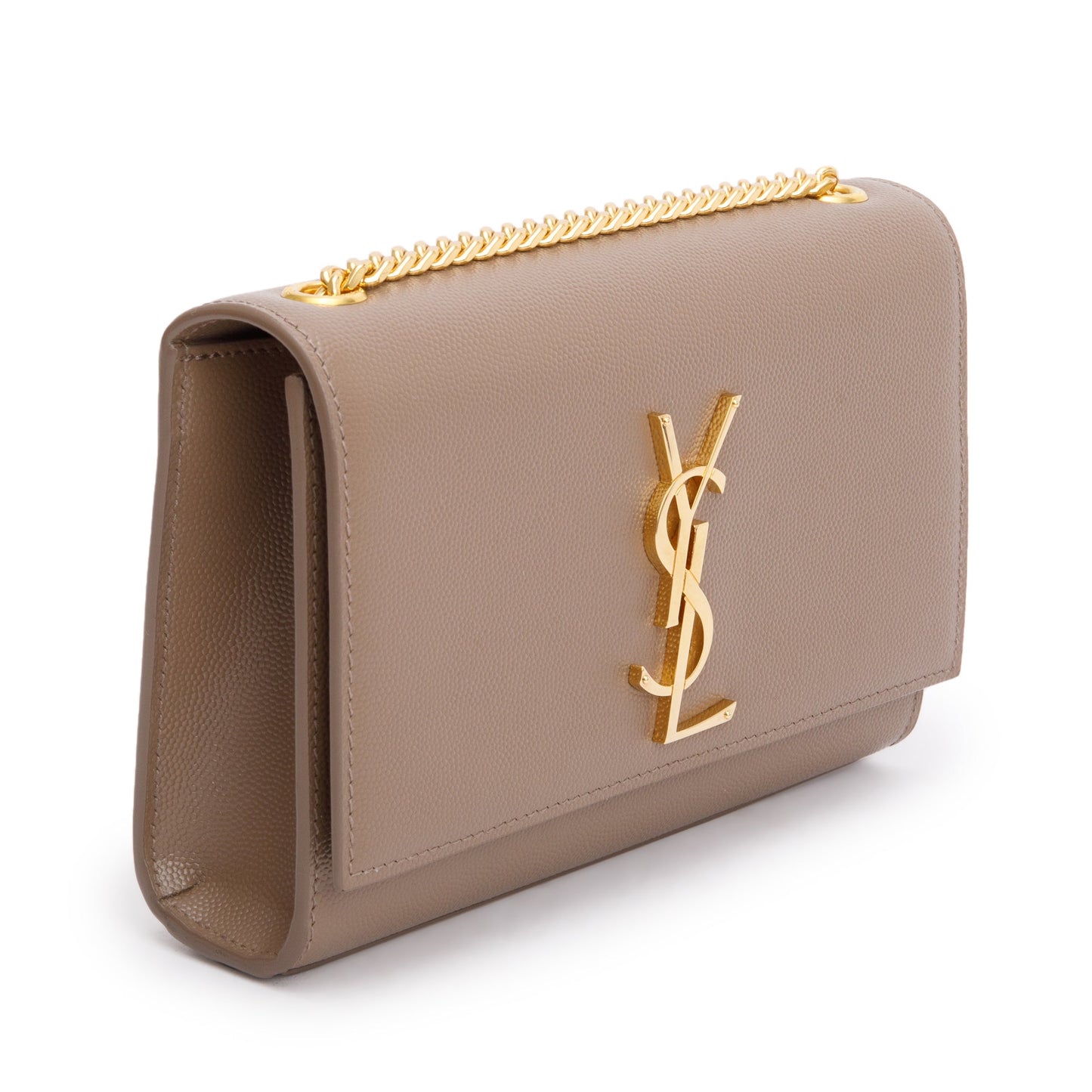 Saint Laurent 2022 Beige Grain De Poudre Leather Small Monogram Kate Bag