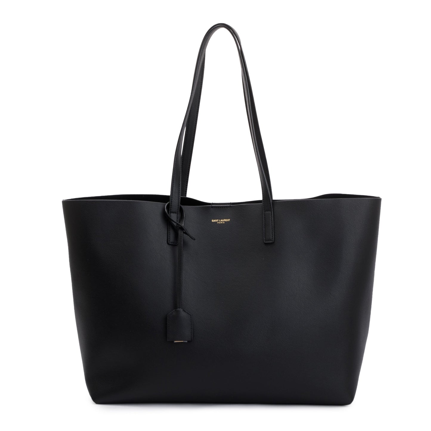 Saint Laurent 2022 Black Calfskin Leather Large E/W Shopping Tote