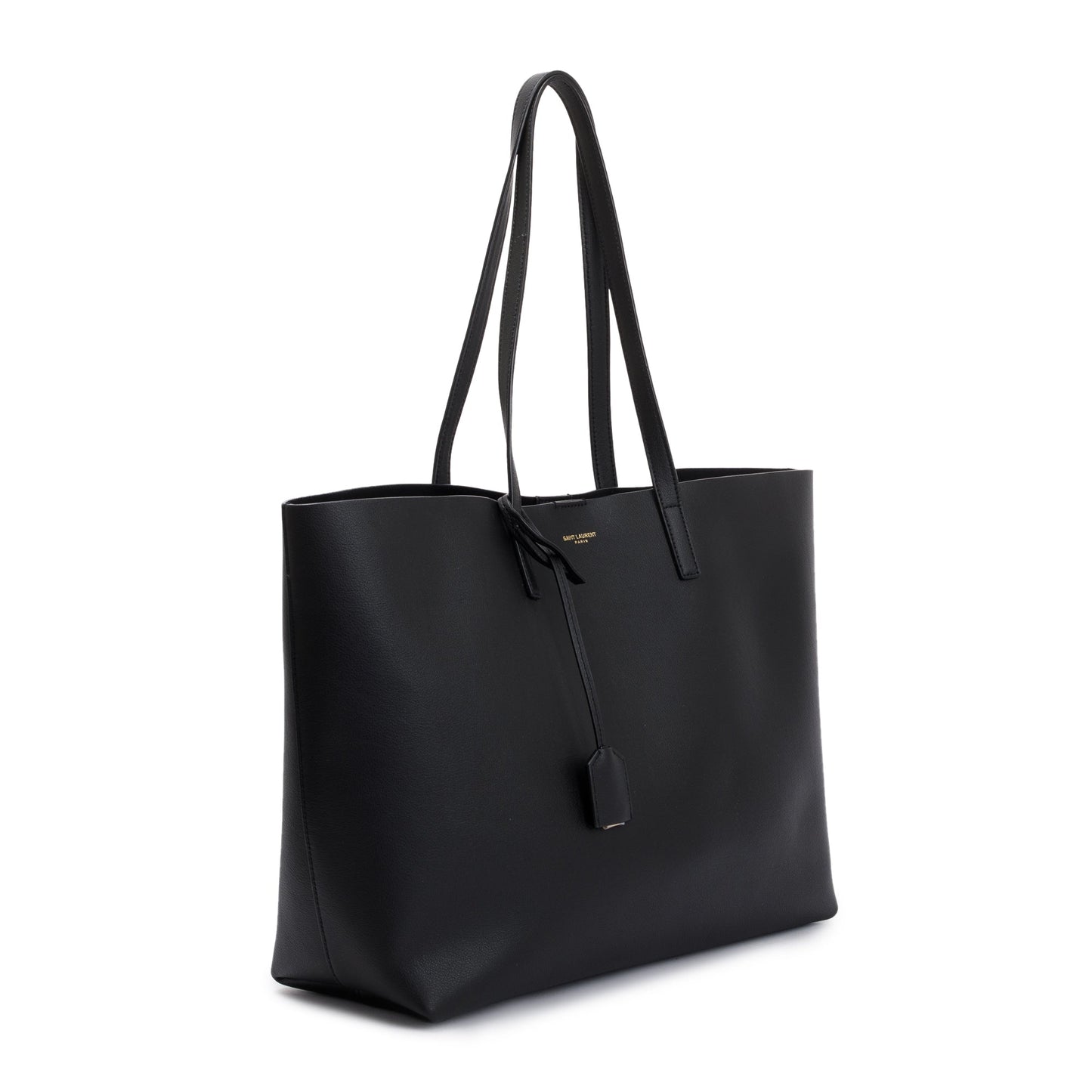 Saint Laurent 2022 Black Calfskin Leather Large E/W Shopping Tote
