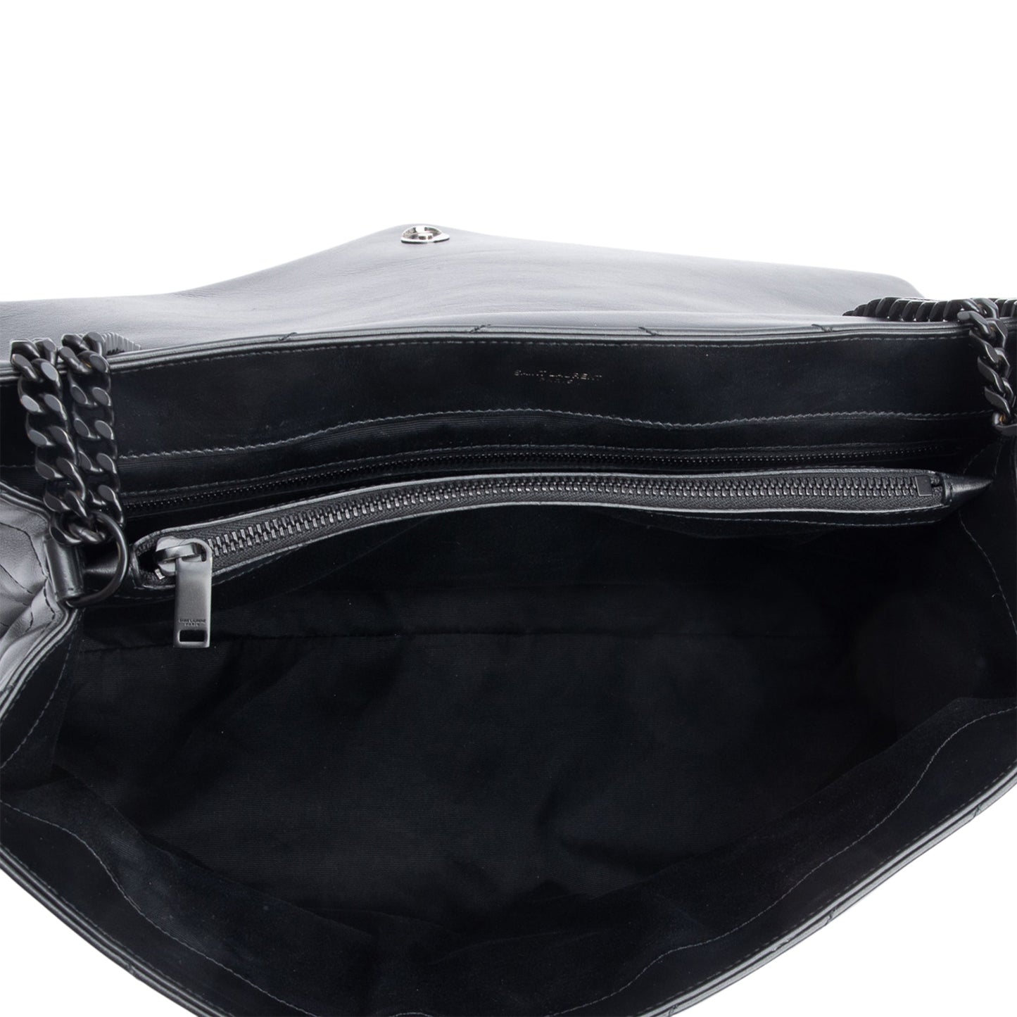 Saint Laurent 2022 Black Calfskin Leather Large Loulou Shoulder Bag