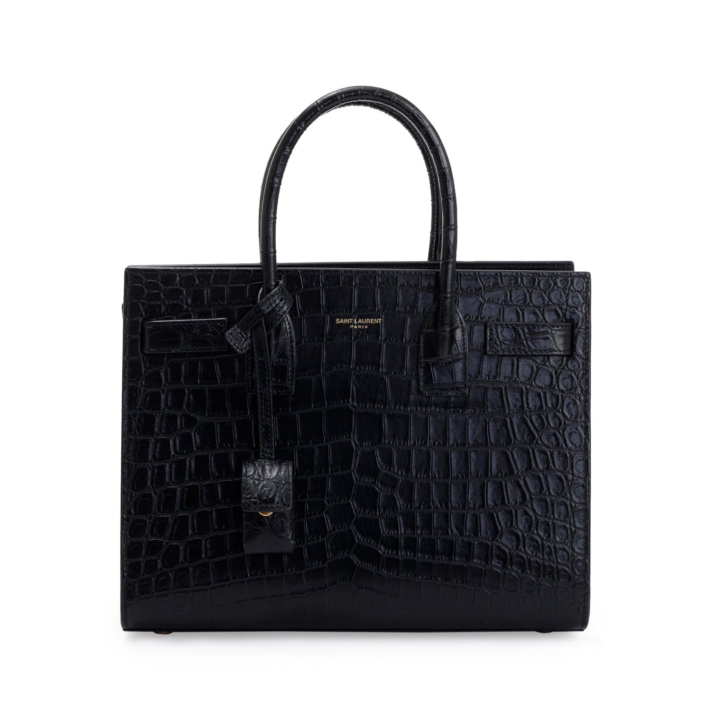 Saint Laurent 2022 Black Crocodile Embossed Leather Baby Sac De Jour