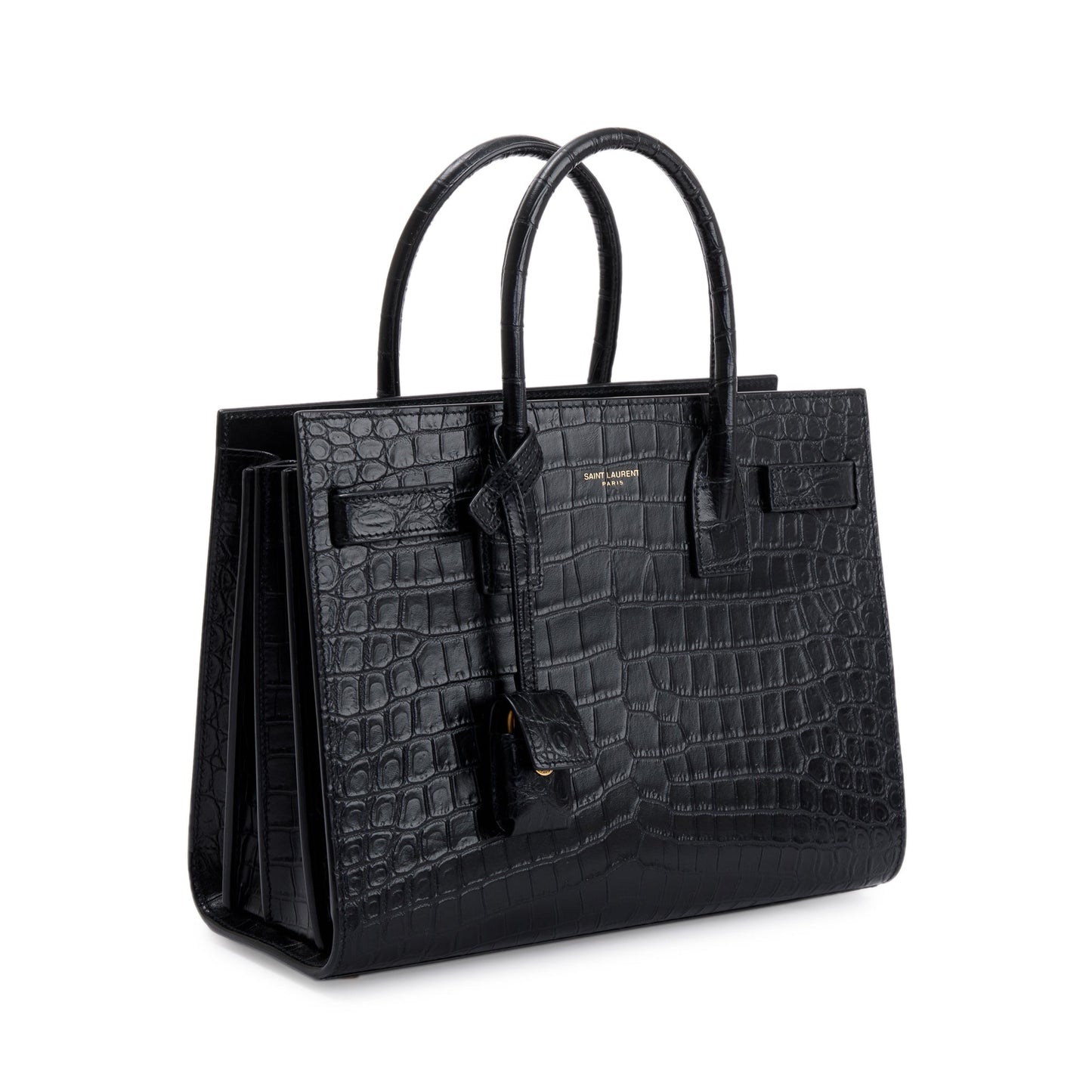 Saint Laurent 2022 Black Crocodile Embossed Leather Baby Sac De Jour