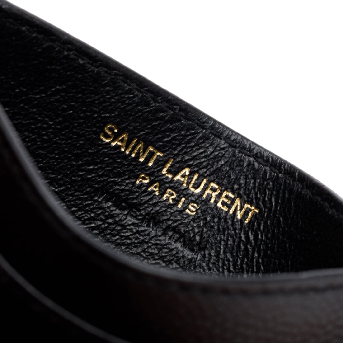 Saint Laurent 2022 Black Grain De Poudre Leather Cassandre Matelasse Card Case