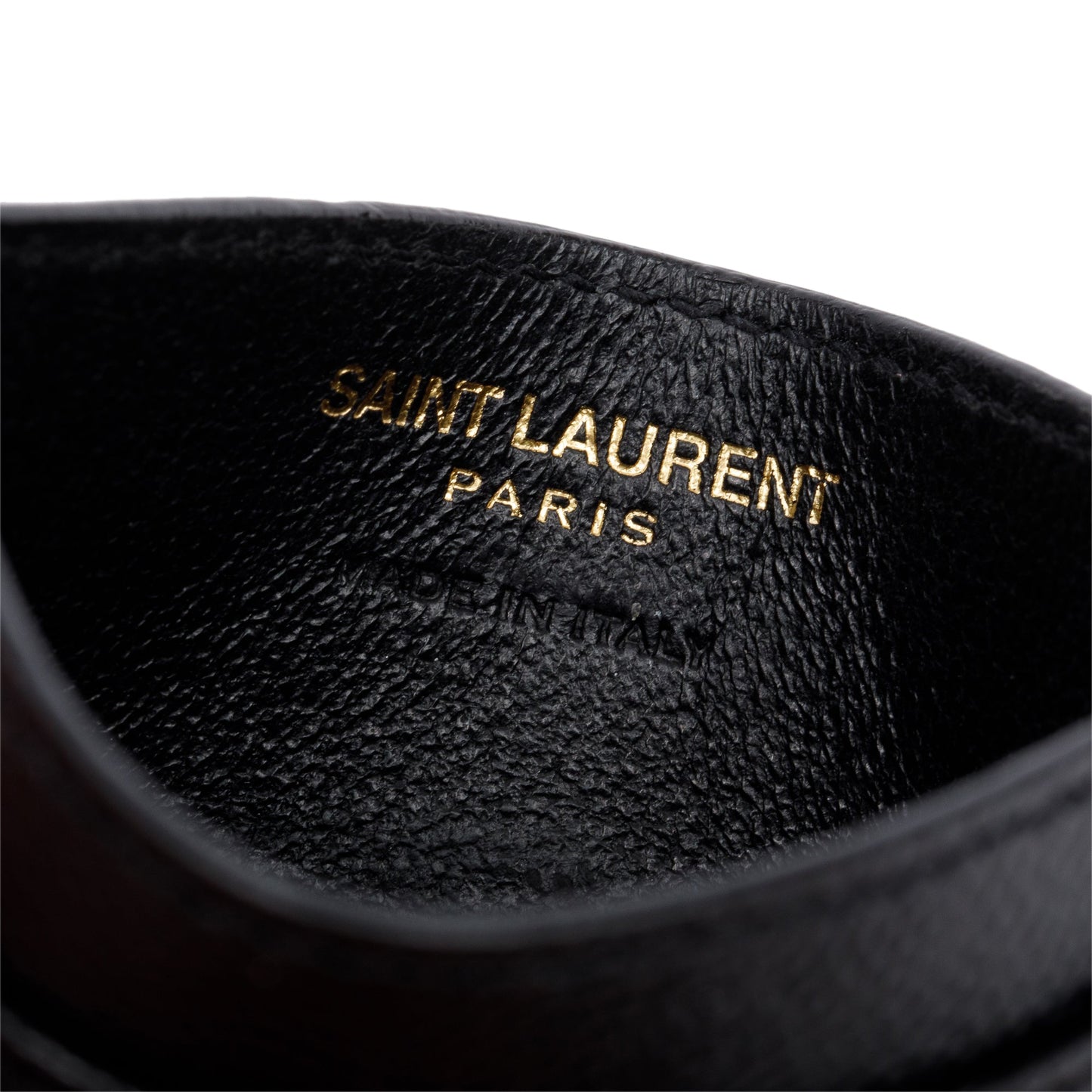 Saint Laurent 2022 Black Grain De Poudre Leather Cassandre Matelasse Card Case