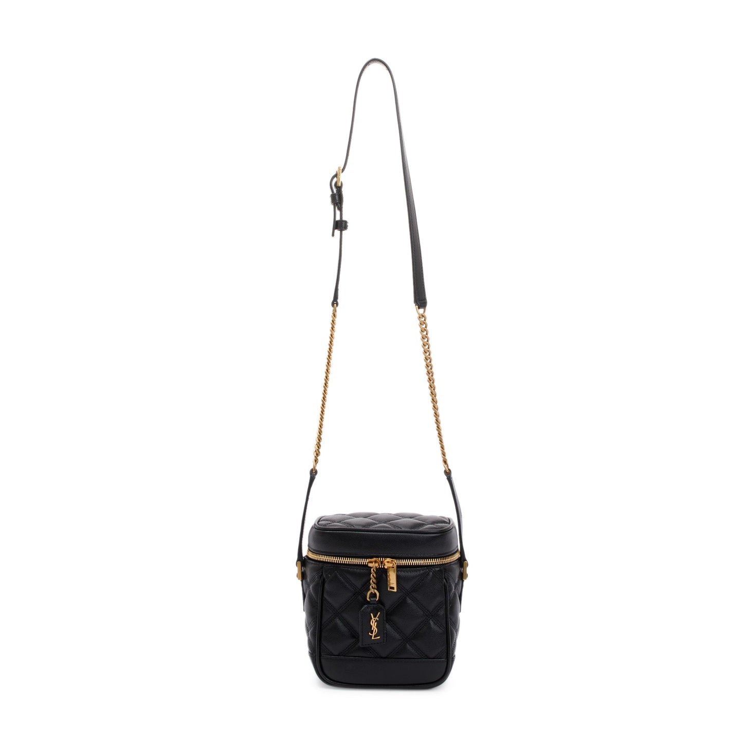 Saint Laurent 2022 Black Grain de Poudre Leather 80's Vanity Bag