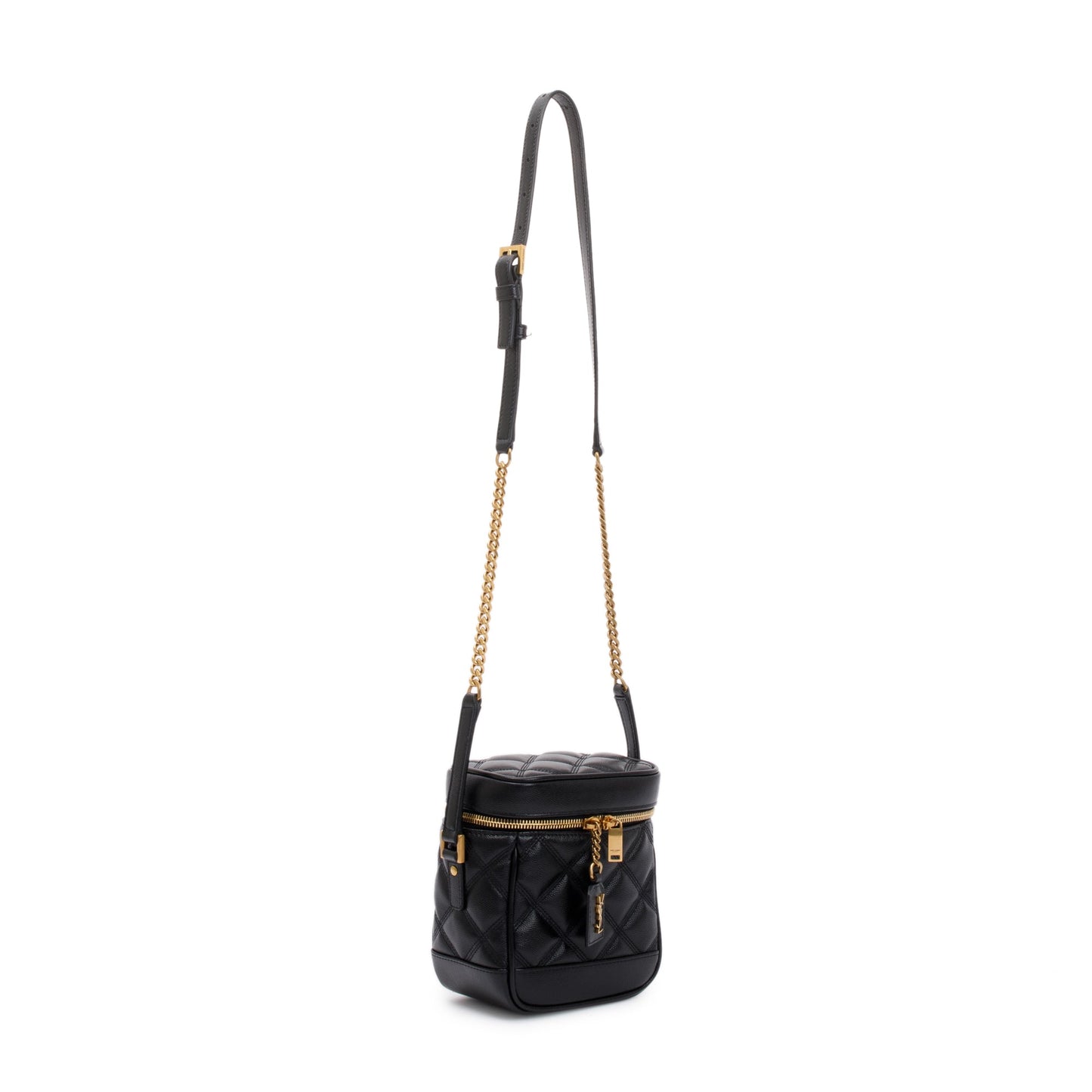 Saint Laurent 2022 Black Grain de Poudre Leather 80's Vanity Bag