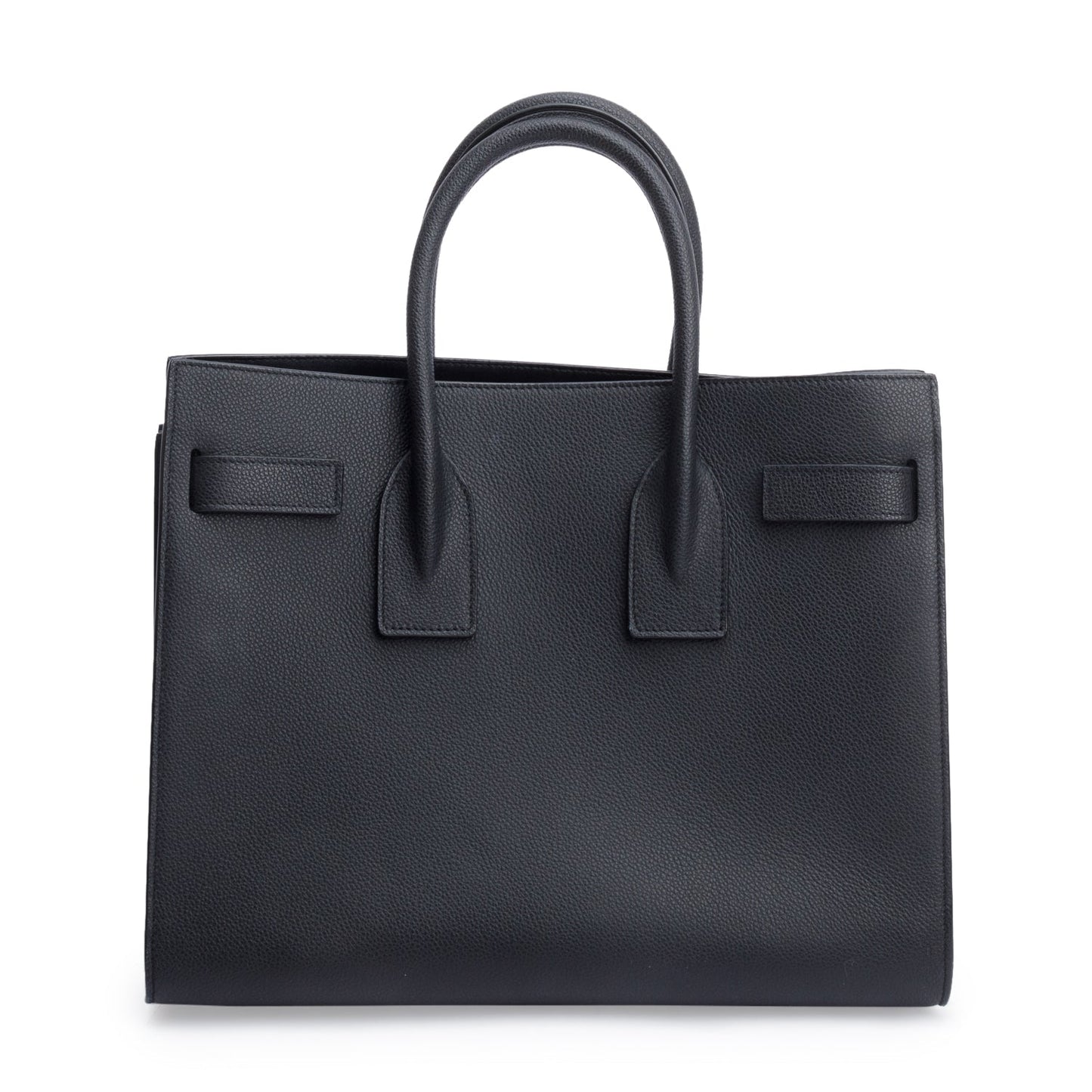 Saint Laurent 2022 Black Grained Calfskin Leather Small Sac De Jour