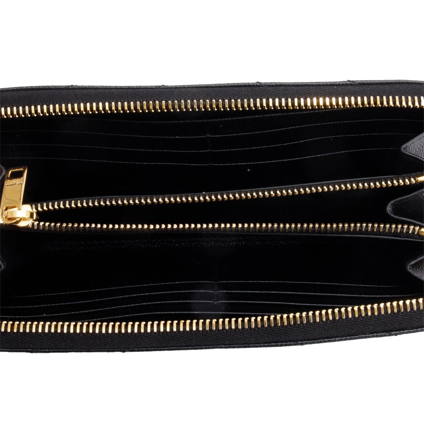 Saint Laurent 2022 Black Grained De Poudre Cassandre Marelasse Zip Around Wallet
