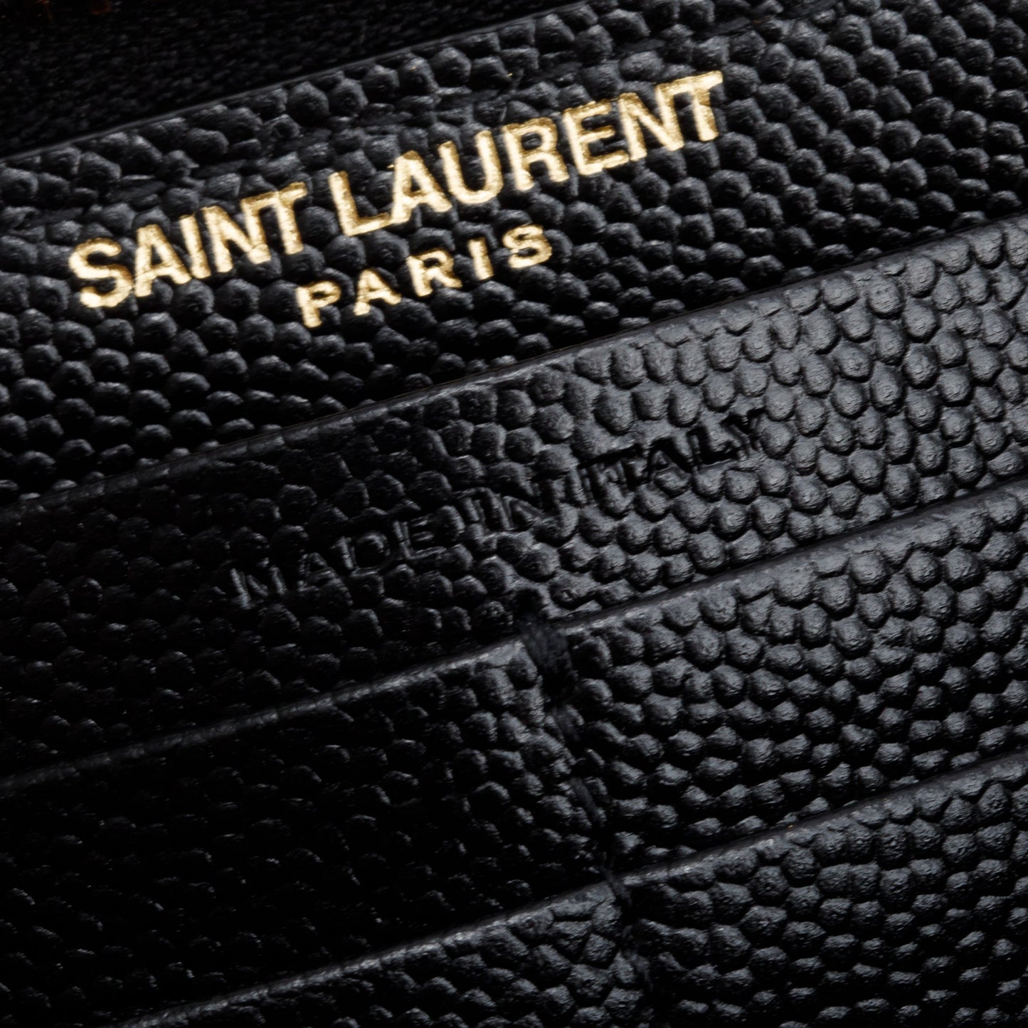 Saint Laurent 2022 Black Grained De Poudre Cassandre Marelasse Zip Around Wallet