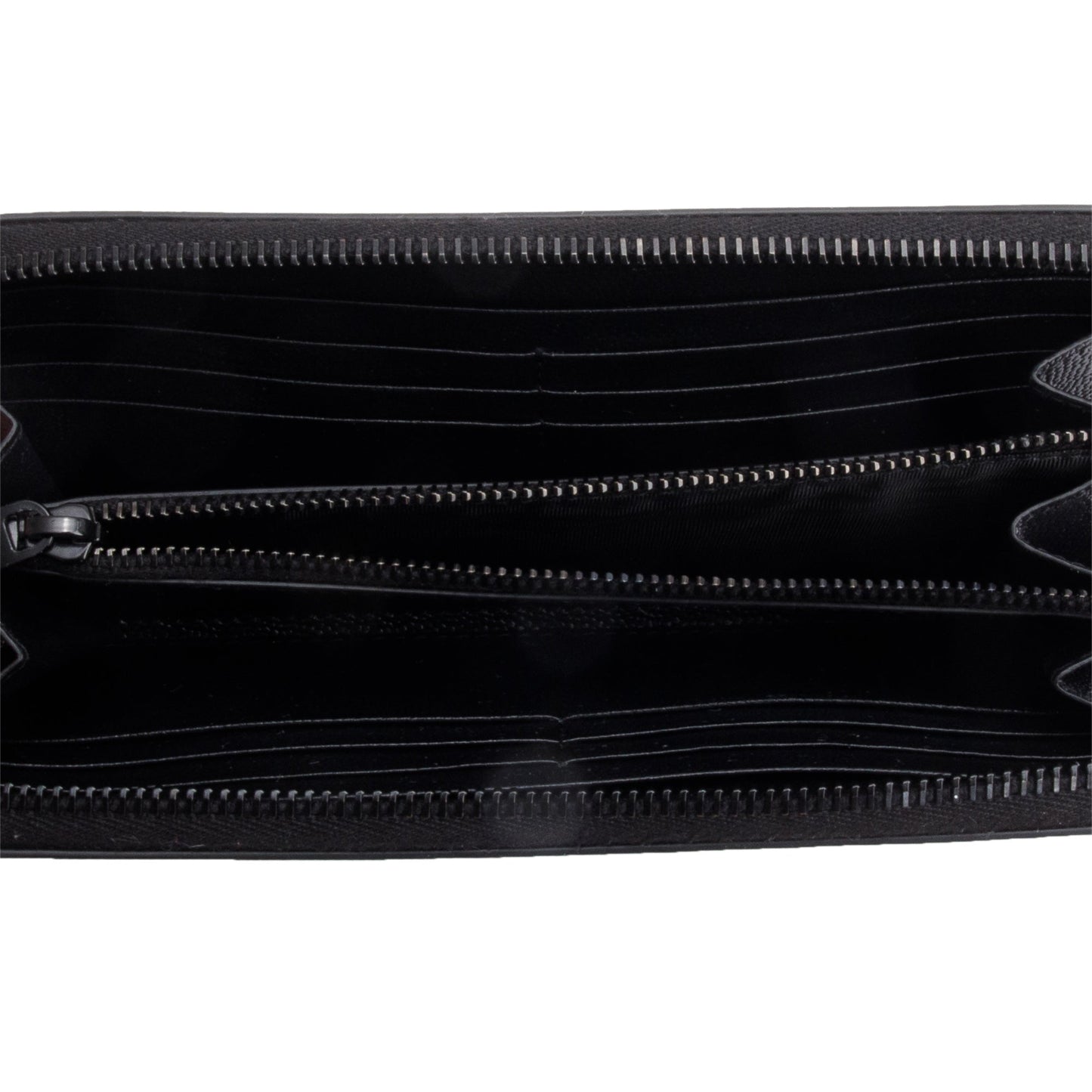 Saint Laurent 2022 Black Grained De Poudre Cassandre Zip Around Wallet