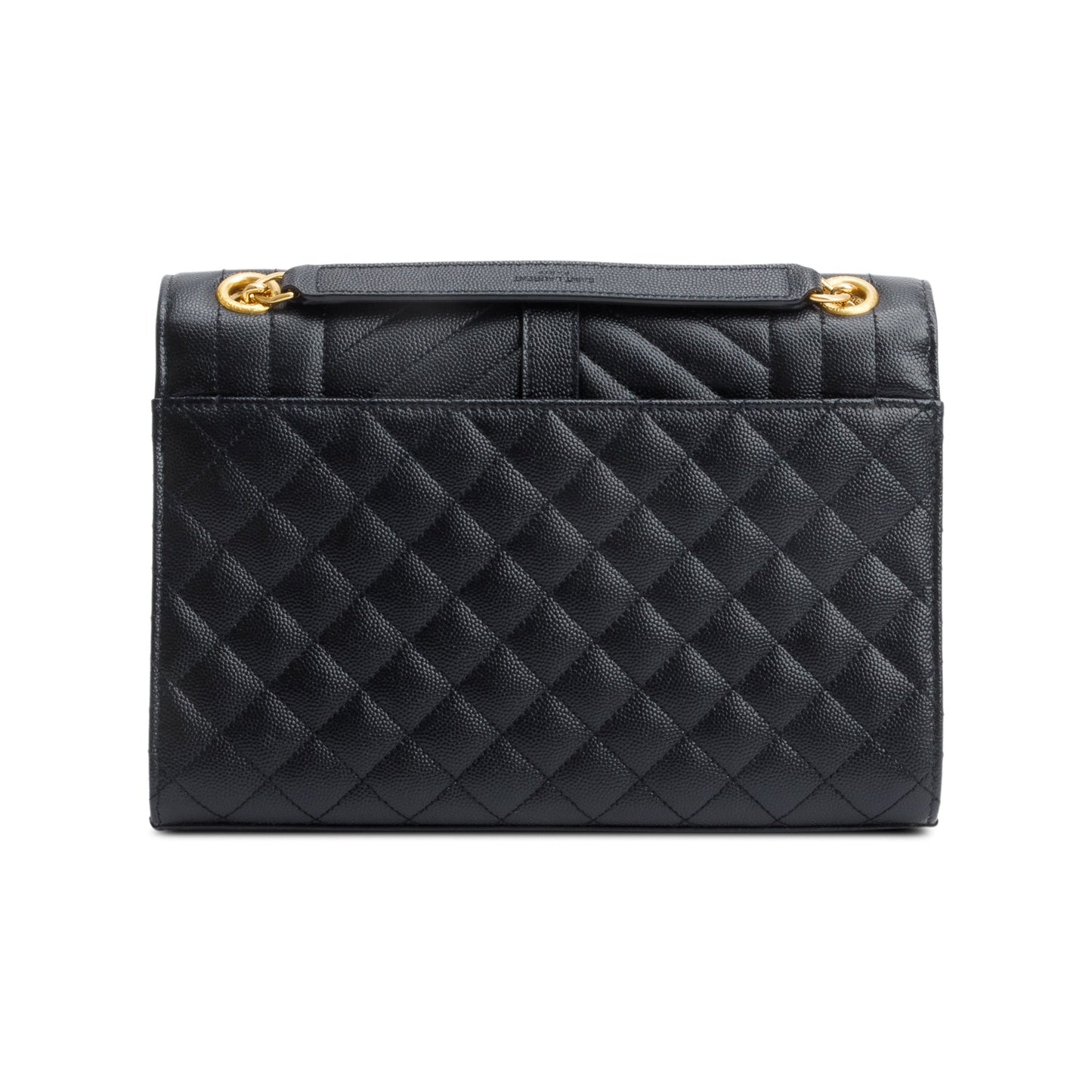 Saint Laurent 2022 Black Grained De Poudre Medium Envelope Shoulder Bag
