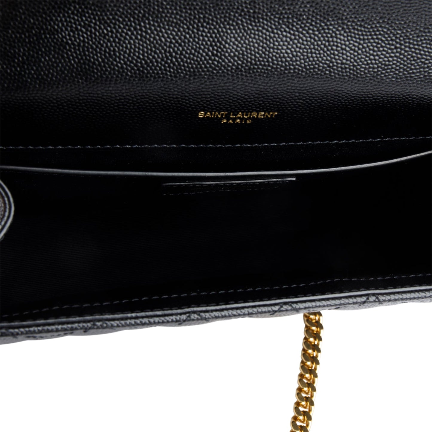 Saint Laurent 2022 Black Grained De Poudre Medium Envelope Shoulder Bag