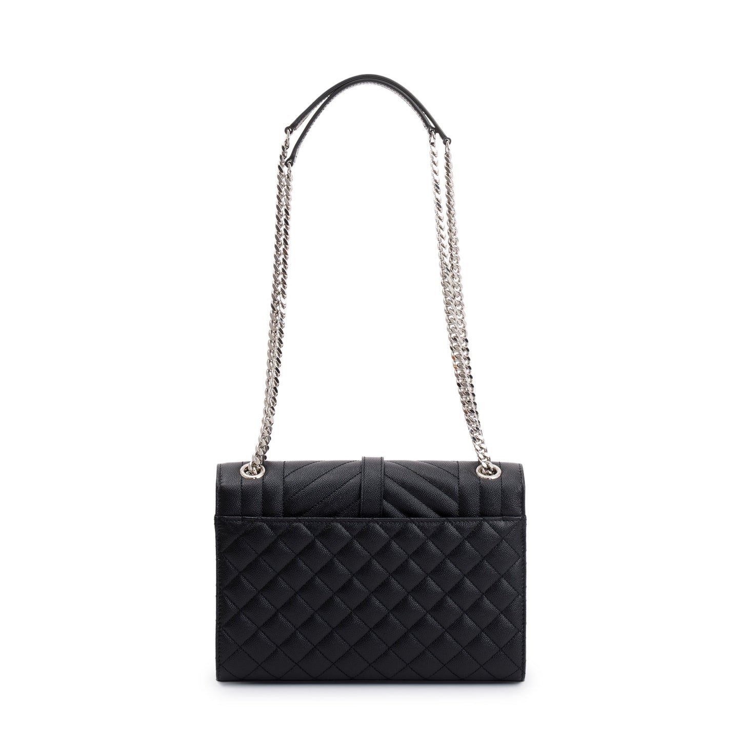 Saint Laurent 2022 Black Grained De Poudre Medium Envelope Shoulder Bag