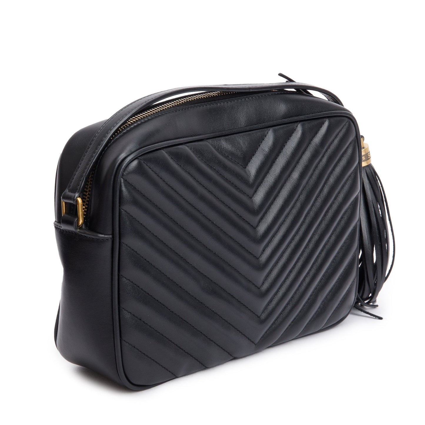 Saint Laurent 2022 Black Quilted Leather Lou Camera Bag