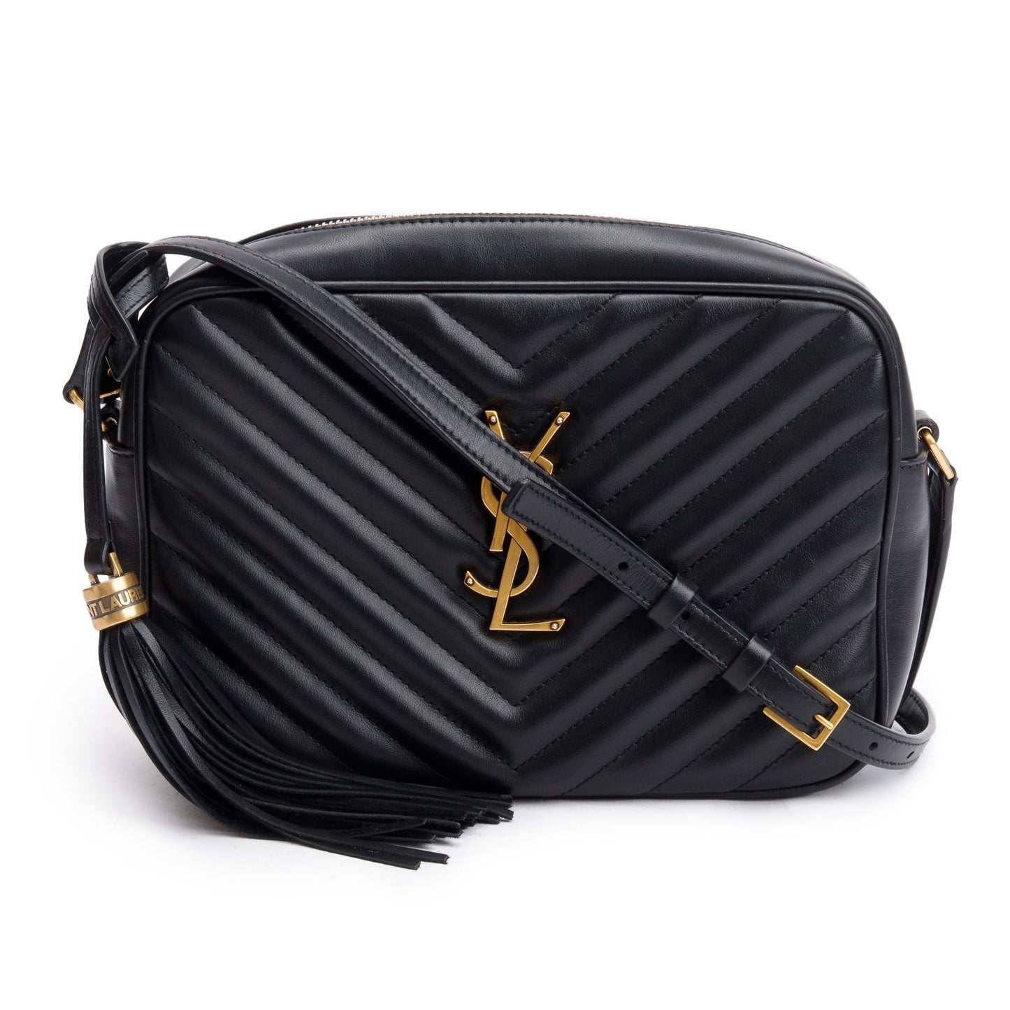 Saint Laurent 2022 Black Quilted Leather Lou Camera Bag