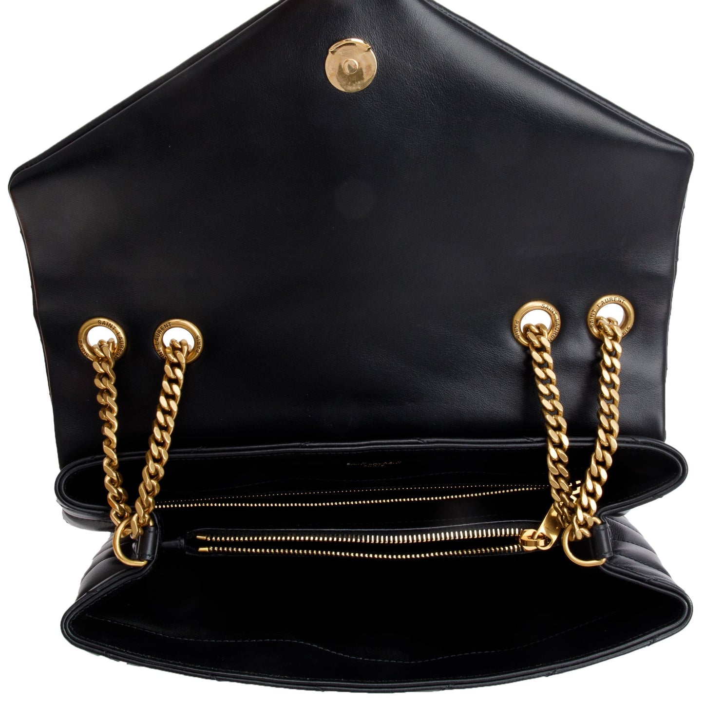 Saint Laurent 2022 Black Quilted Leather Medium Loulou Monogram Shoulder Bag