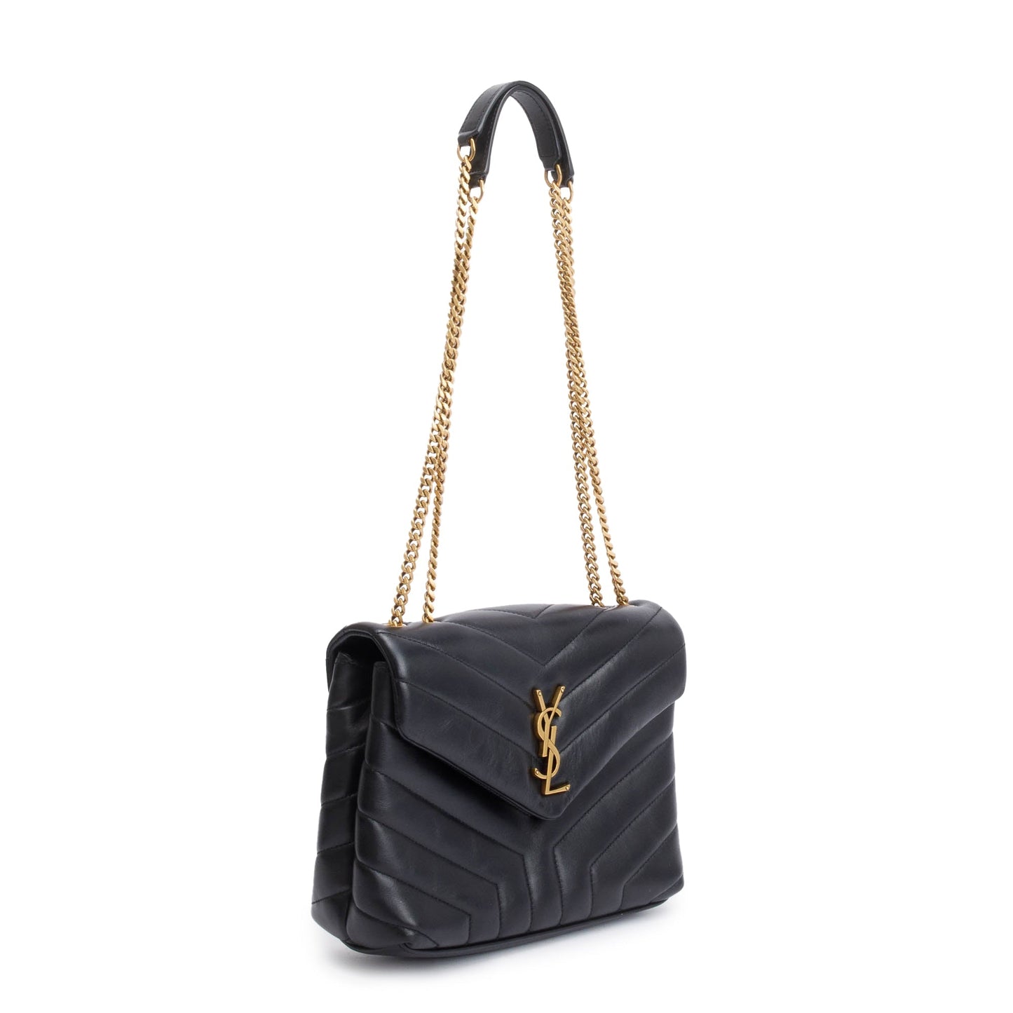 Saint Laurent 2022 Black Quilted Leather Small Loulou Shoulder Bag
