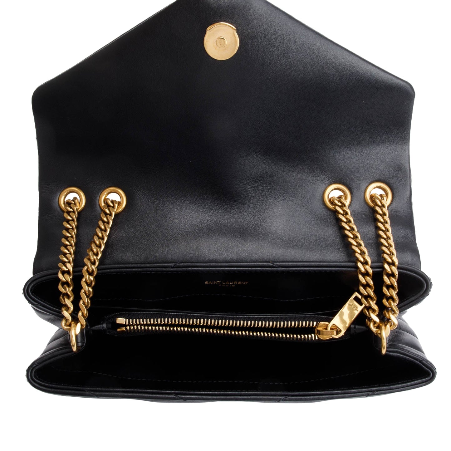 Saint Laurent 2022 Black Quilted Leather Small Loulou Shoulder Bag