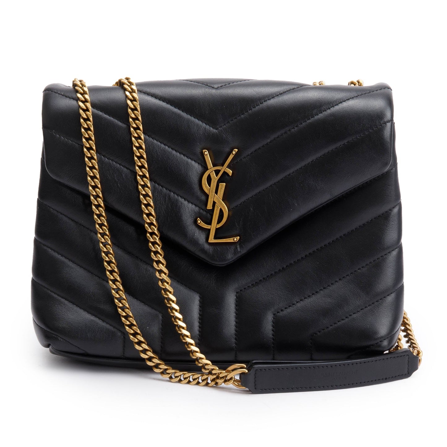 Saint Laurent 2022 Black Quilted Leather Small Loulou Shoulder Bag