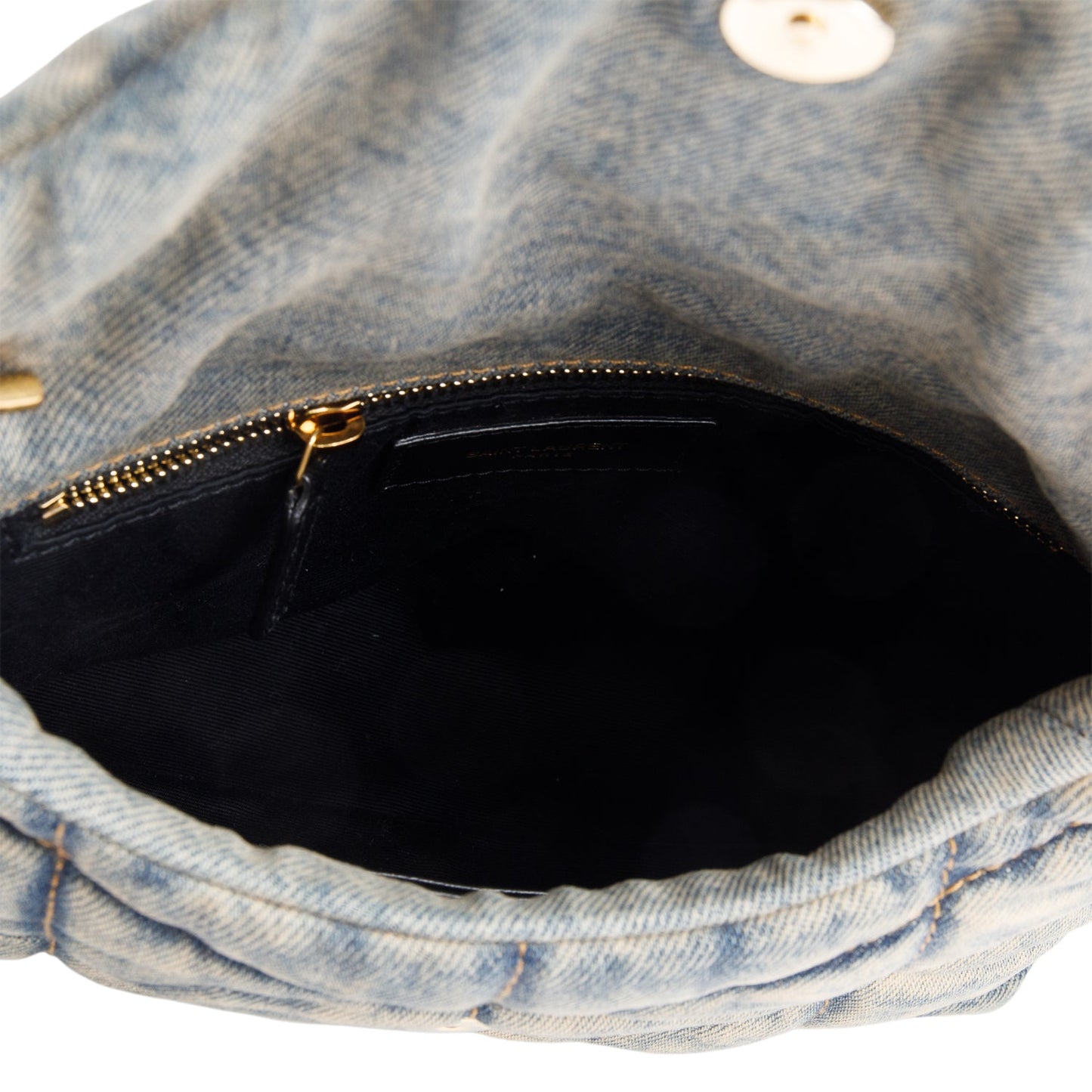 Saint Laurent 2022 Blue Denim Toy Puffer Loulou Shoulder Bag