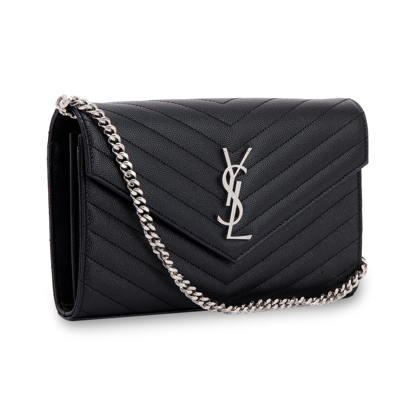 Saint Laurent 2022 Cassandre Matelasse Chain Wallet