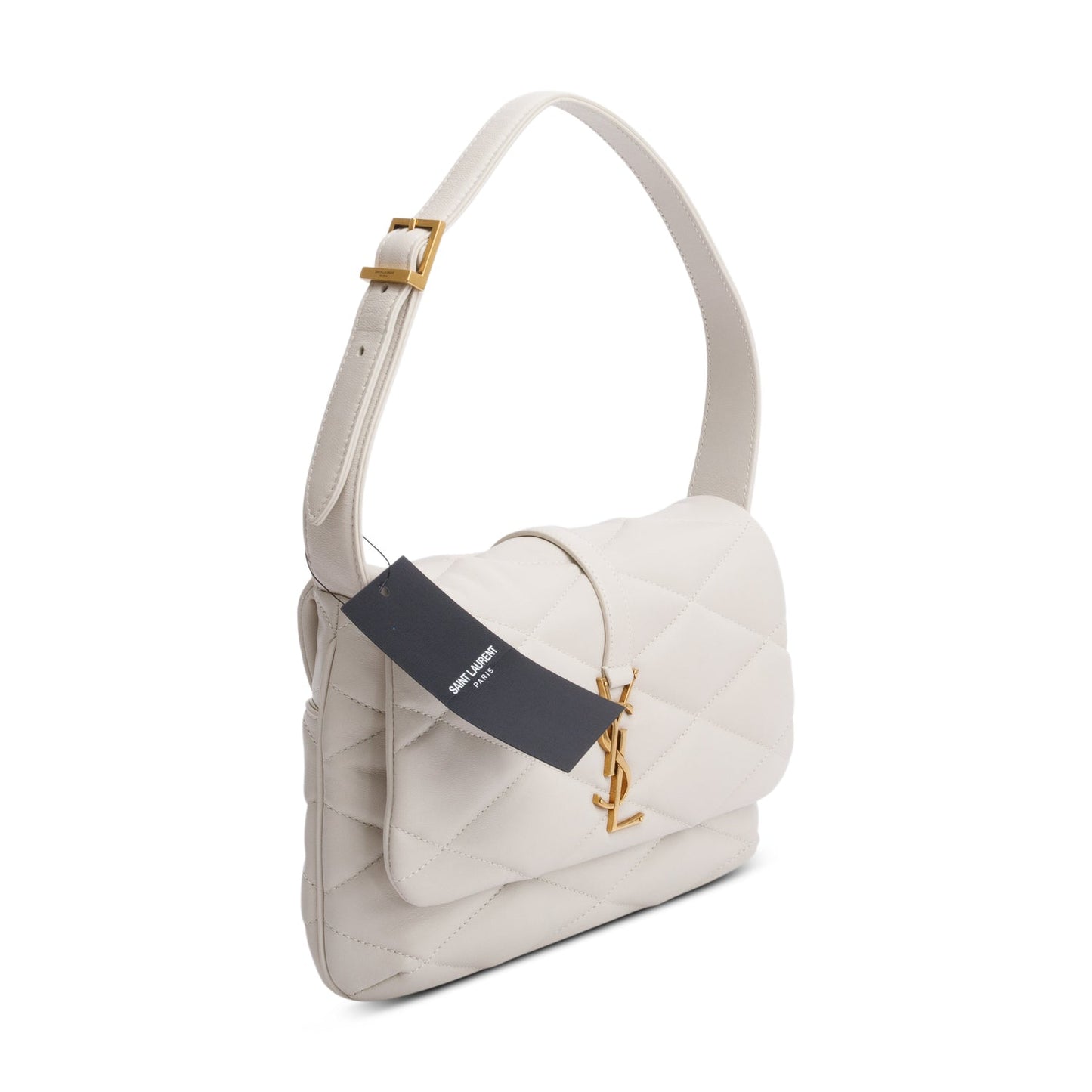 Saint Laurent 2022 Crema Soft Quilted Leather Le 57 Diamond Shoulder Bag