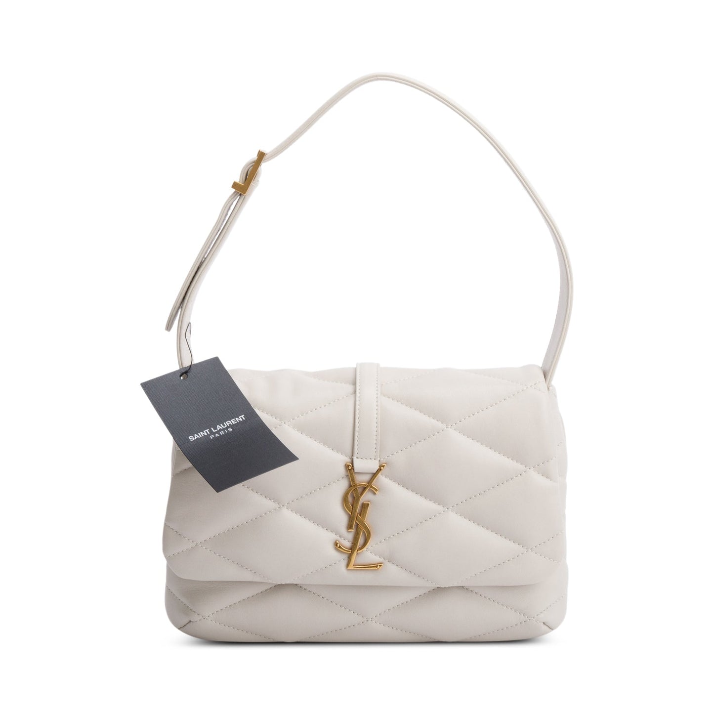 Saint Laurent 2022 Crema Soft Quilted Leather Le 57 Diamond Shoulder Bag