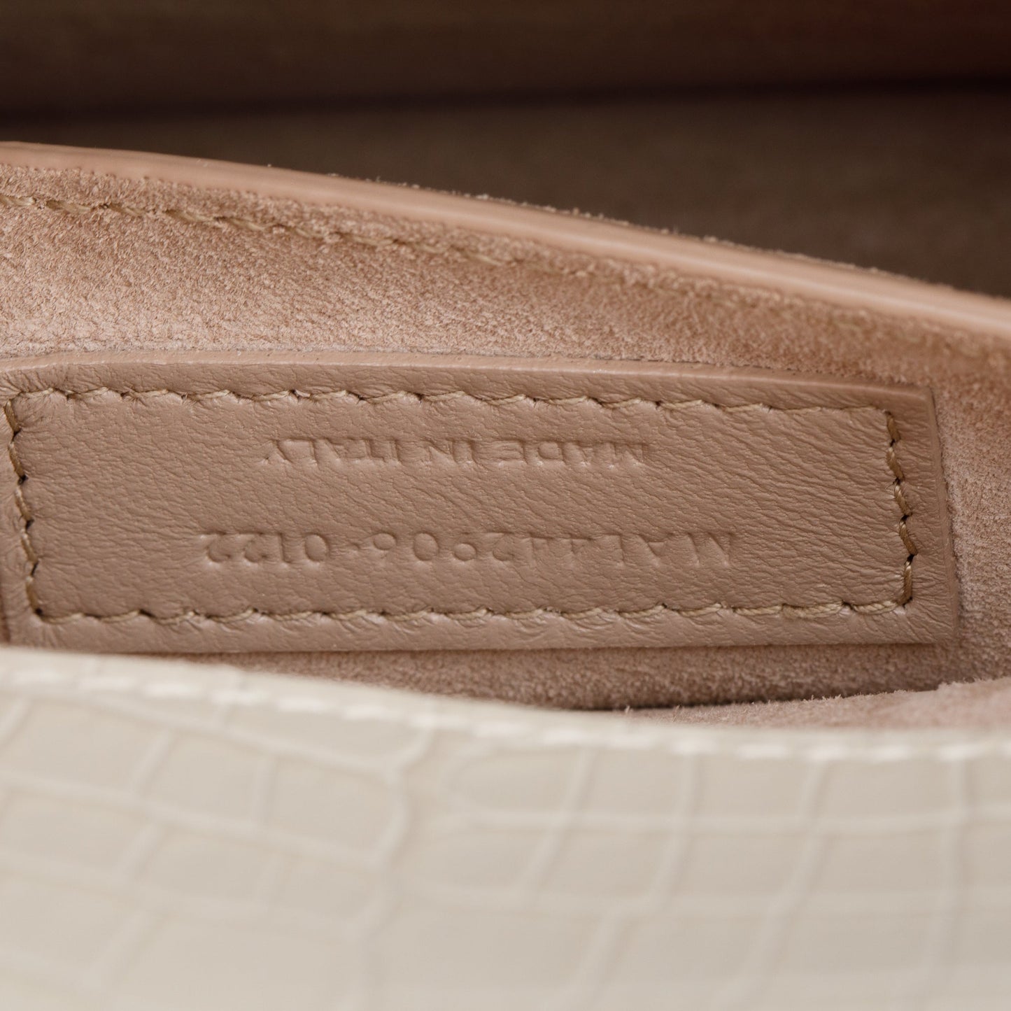 Saint Laurent 2022 Creme Medium Crocodile Embossed Sunset Bag