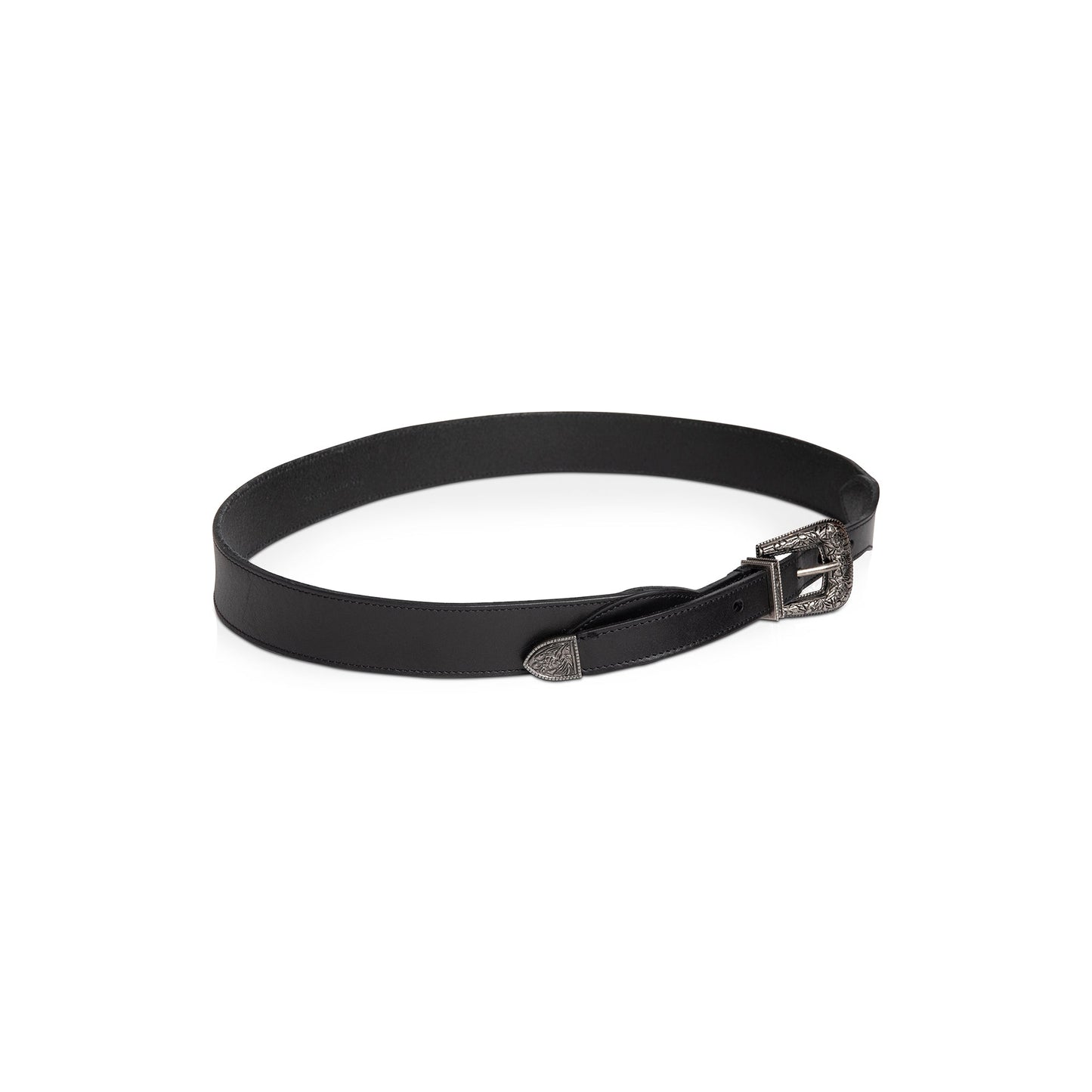 Saint Laurent 2022 Folk Buckle Leather Belt