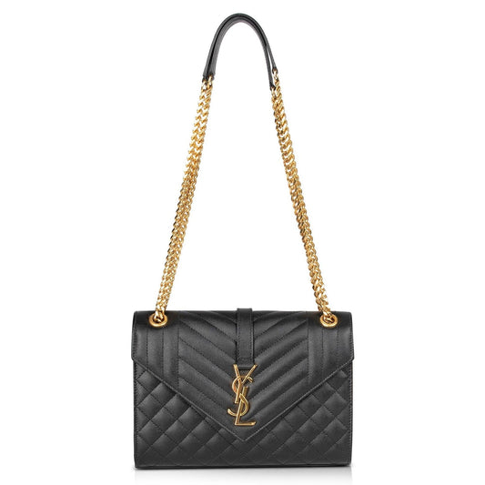 Saint Laurent 2022 Medium Monogram Matelasse Envelope Chain Bag