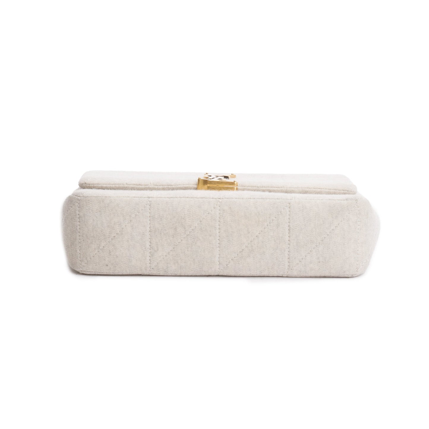 Saint Laurent 2022 Neutral Quilted Jersey Wool Medium Jamie Shoulder Bag