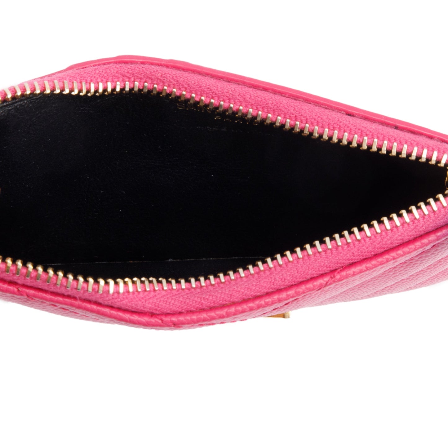 Saint Laurent 2022 Pink Grain De Poudre Leather Cassandre Matelasse Fragments Zipped Card Case