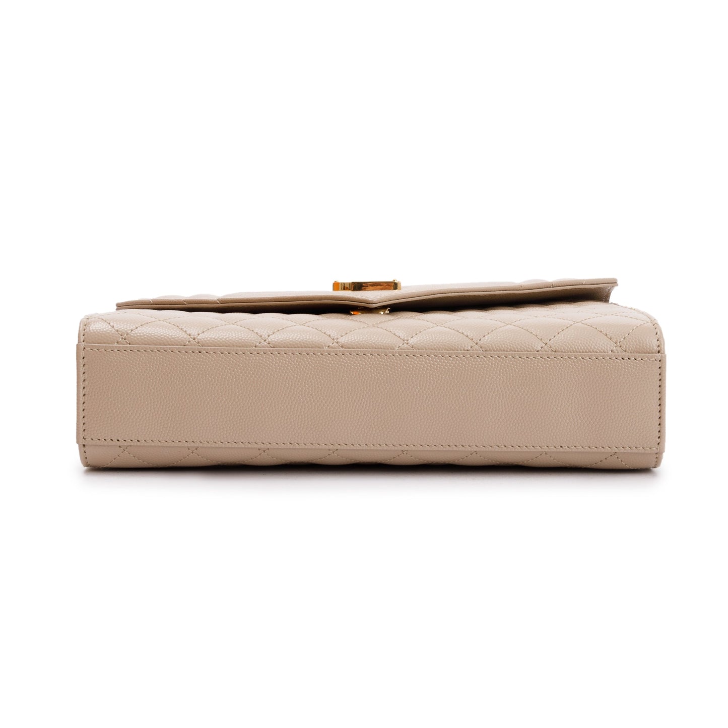 Saint Laurent 2023 Beige Grained De Poudre Medium Envelope Shoulder Bag