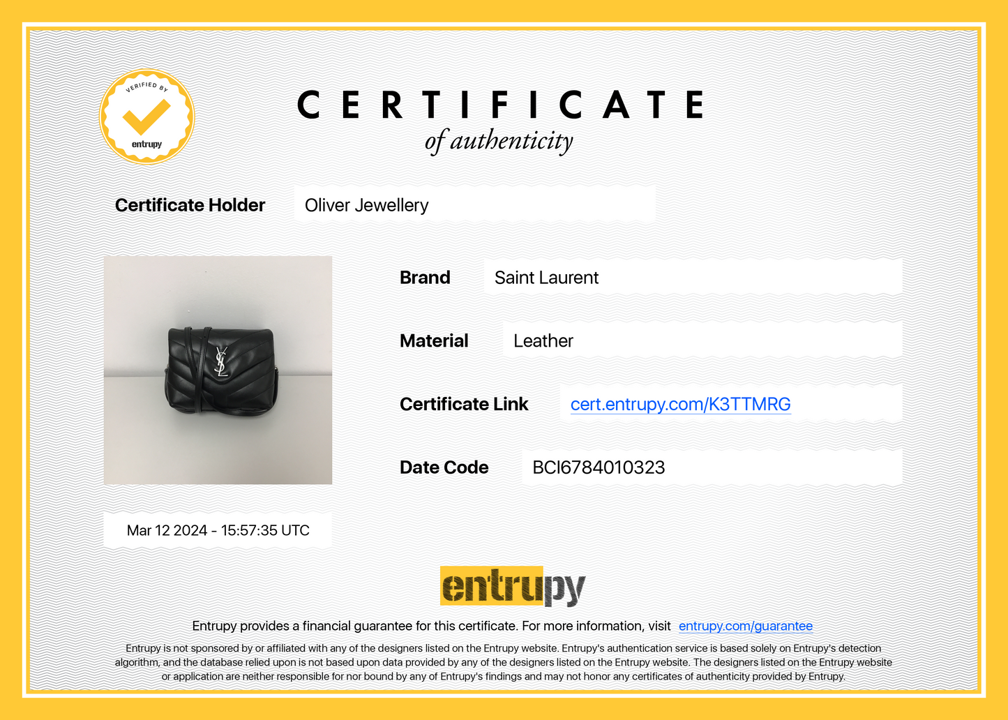 Saint Laurent 2023 Black Monogram Matelasse Toy Loulou Crossbody Bag