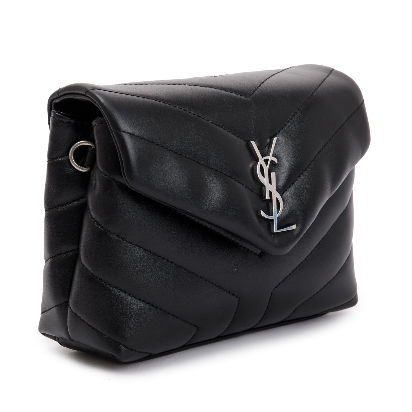 Saint Laurent 2023 Black Monogram Matelasse Toy Loulou Crossbody Bag