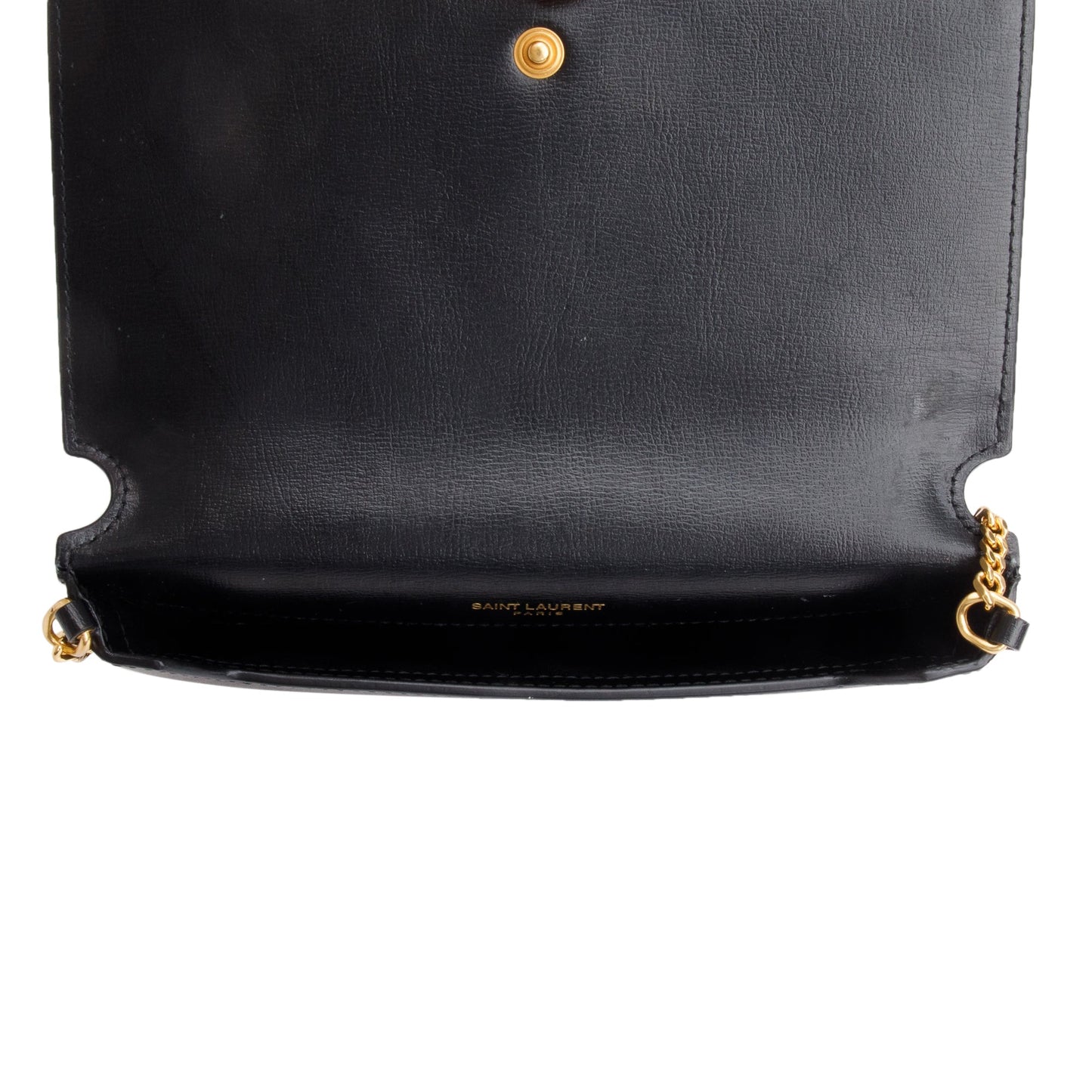 Saint Laurent 2023 Black Smooth Calfskin Leather Cassandre Phone Holder