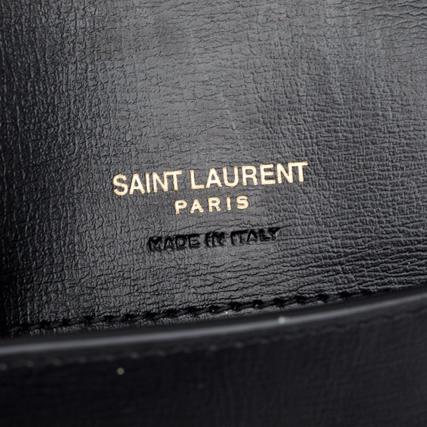 Saint Laurent 2023 Black Smooth Calfskin Leather Cassandre Phone Holder