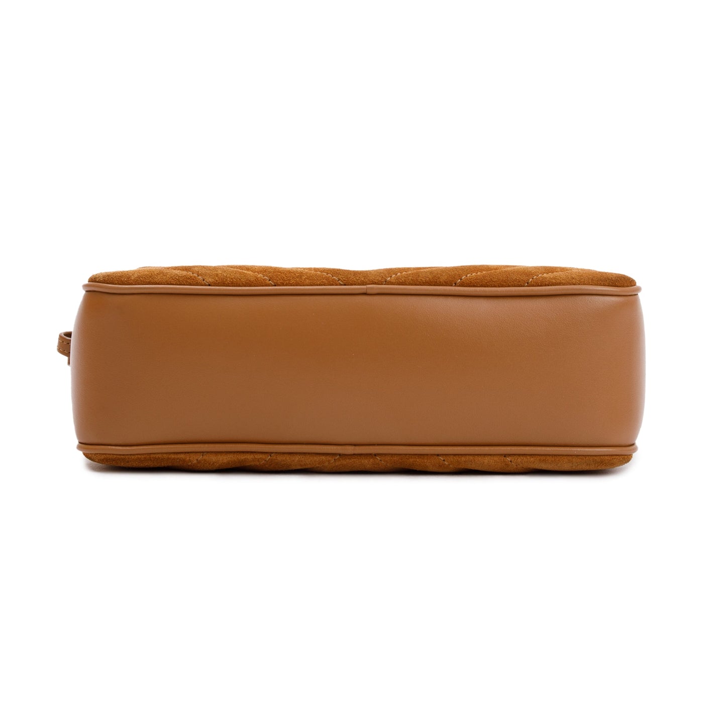 Saint Laurent 2023 Brown Quilted Suede & Smooth Leather Lou Camera Bag