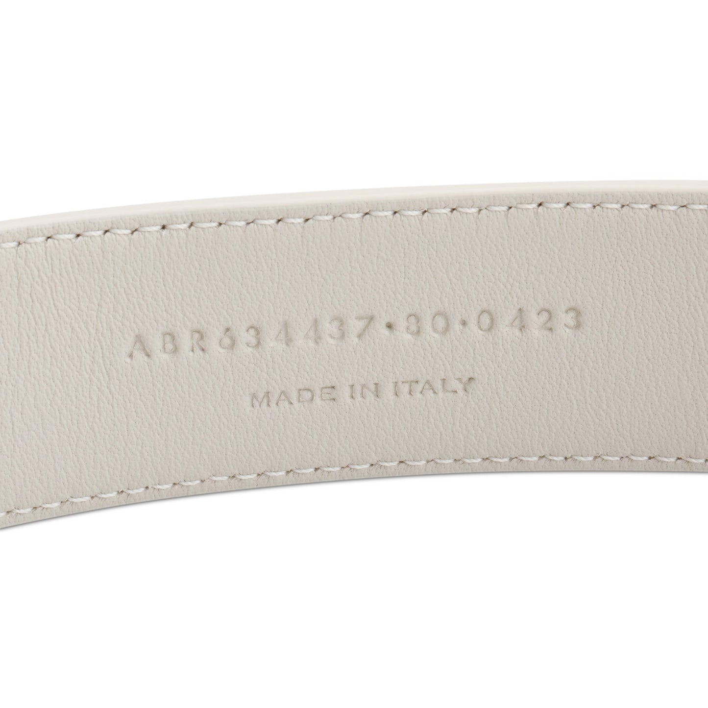 Saint Laurent 2023 White Calfskin Leather Square Buckle Cassandre Belt 80
