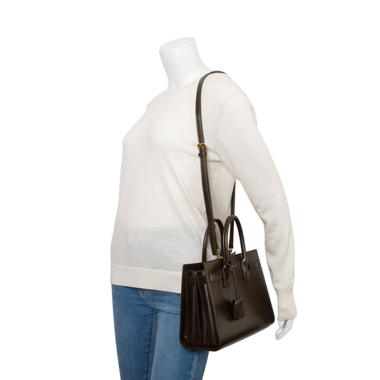 Saint Laurent 2024 Brown Smooth Leather Baby Sac De Jour
