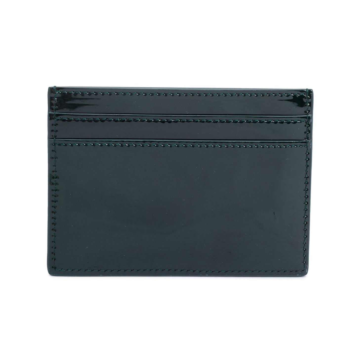 Saint Laurent 2024 Green Patent Leather Cassandre Card Holder
