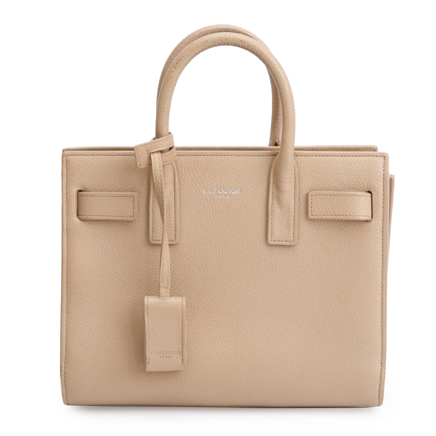 Saint Laurent Beige Grained Leather Nano Sac De Jour