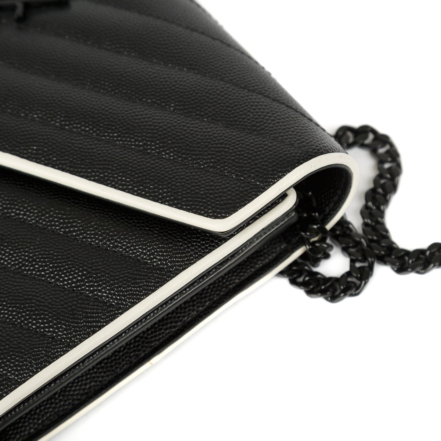 Saint Laurent Bicolour Cassandre Chain Wallet