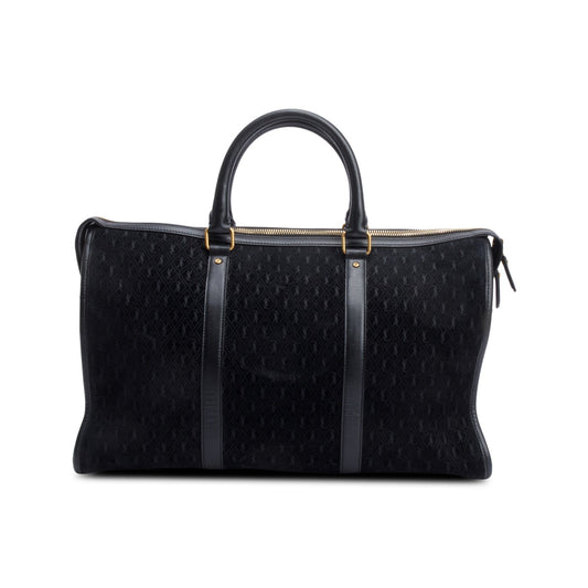 Saint Laurent Black All-Over Monogram Suede Le Monogramme 72H Duffle