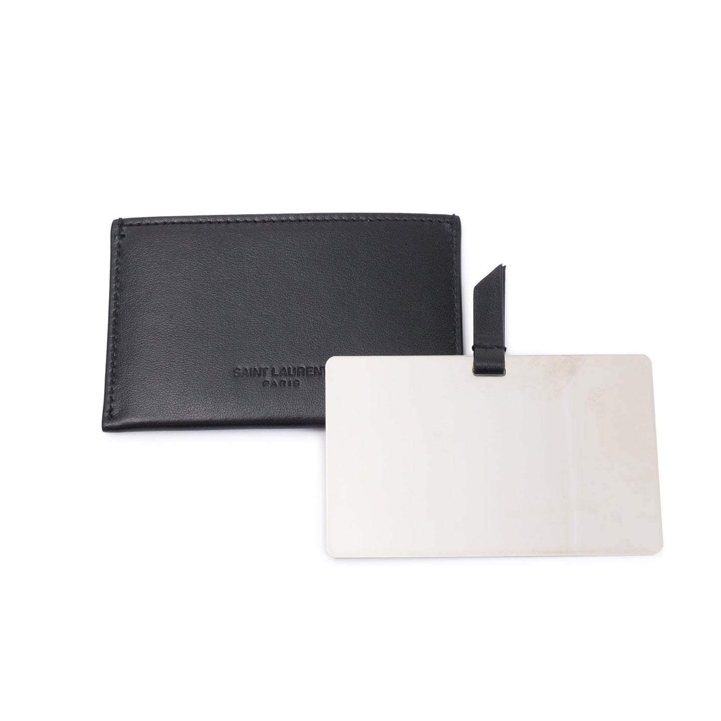Saint Laurent Black Calfskin Leather 'For You' Mirror Holder