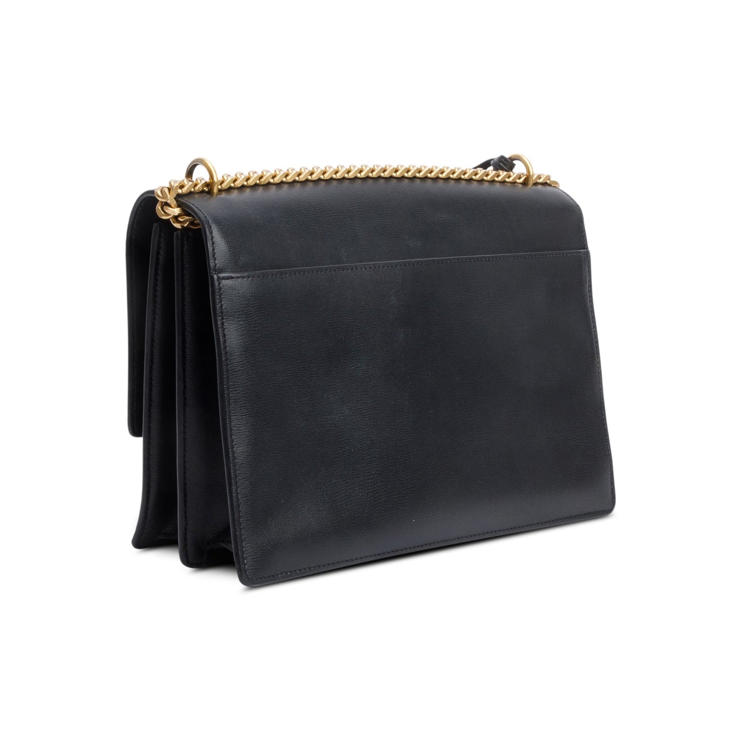 Saint Laurent Black Calfskin Leather Large Sunset Shoulder Bag
