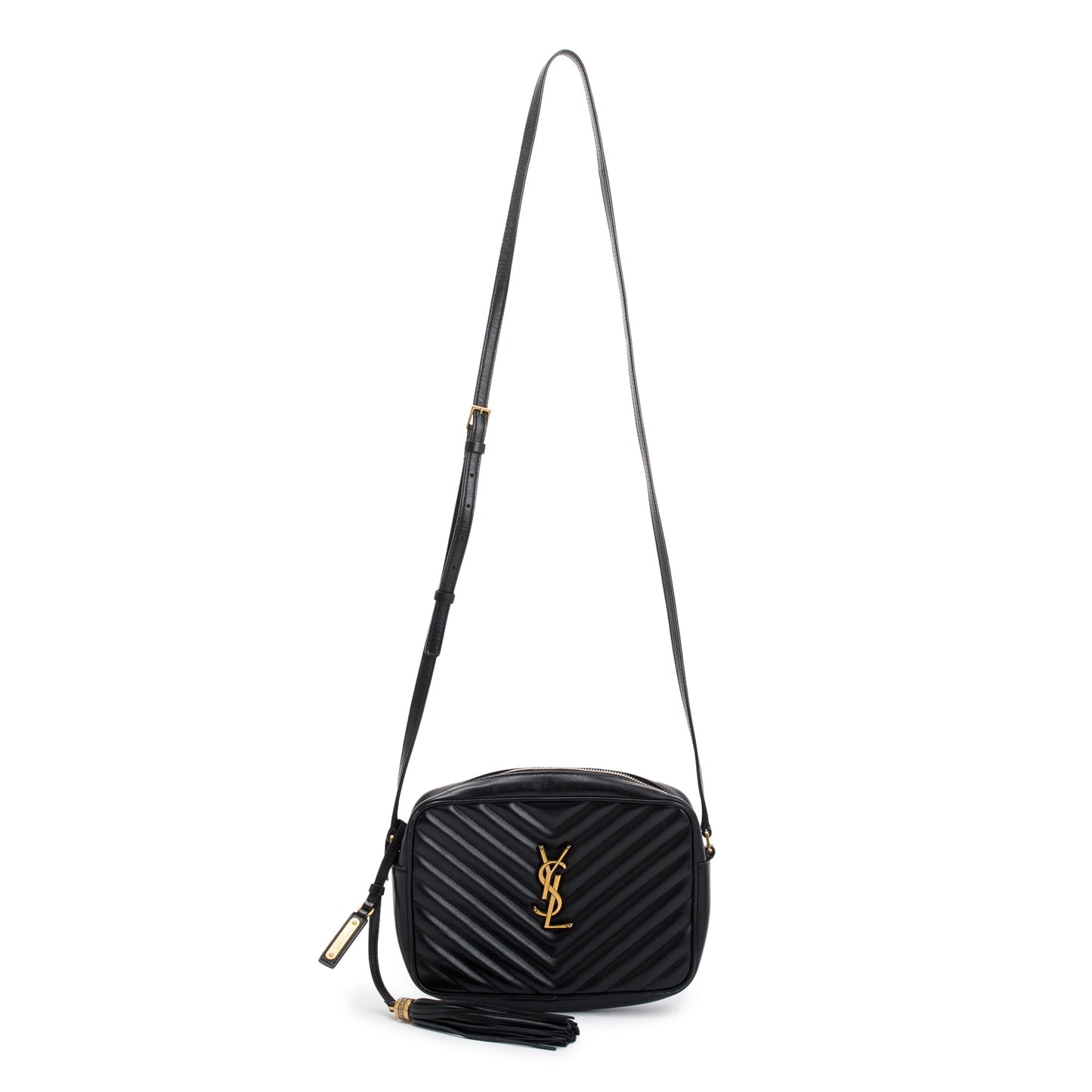 Saint Laurent Black Calfskin Leather Lou Camera Bag