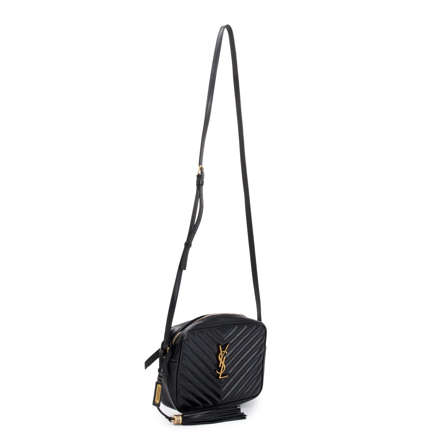 Saint Laurent Black Calfskin Leather Lou Camera Bag